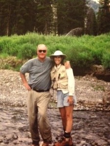 Dad and I, taking a moment together while fly fishing in Crandall Creek...